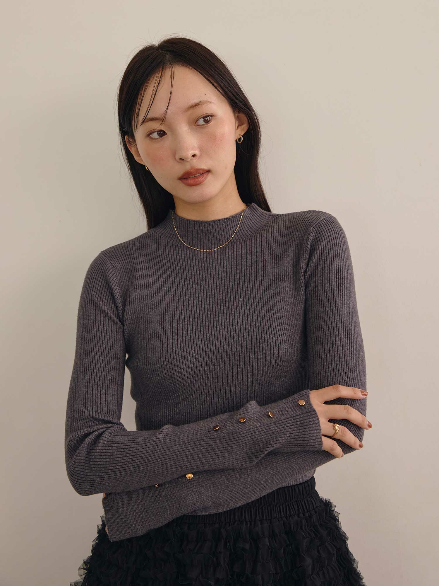 マシュマロボタンスリーブニット | ACYM ONLINE SHOP