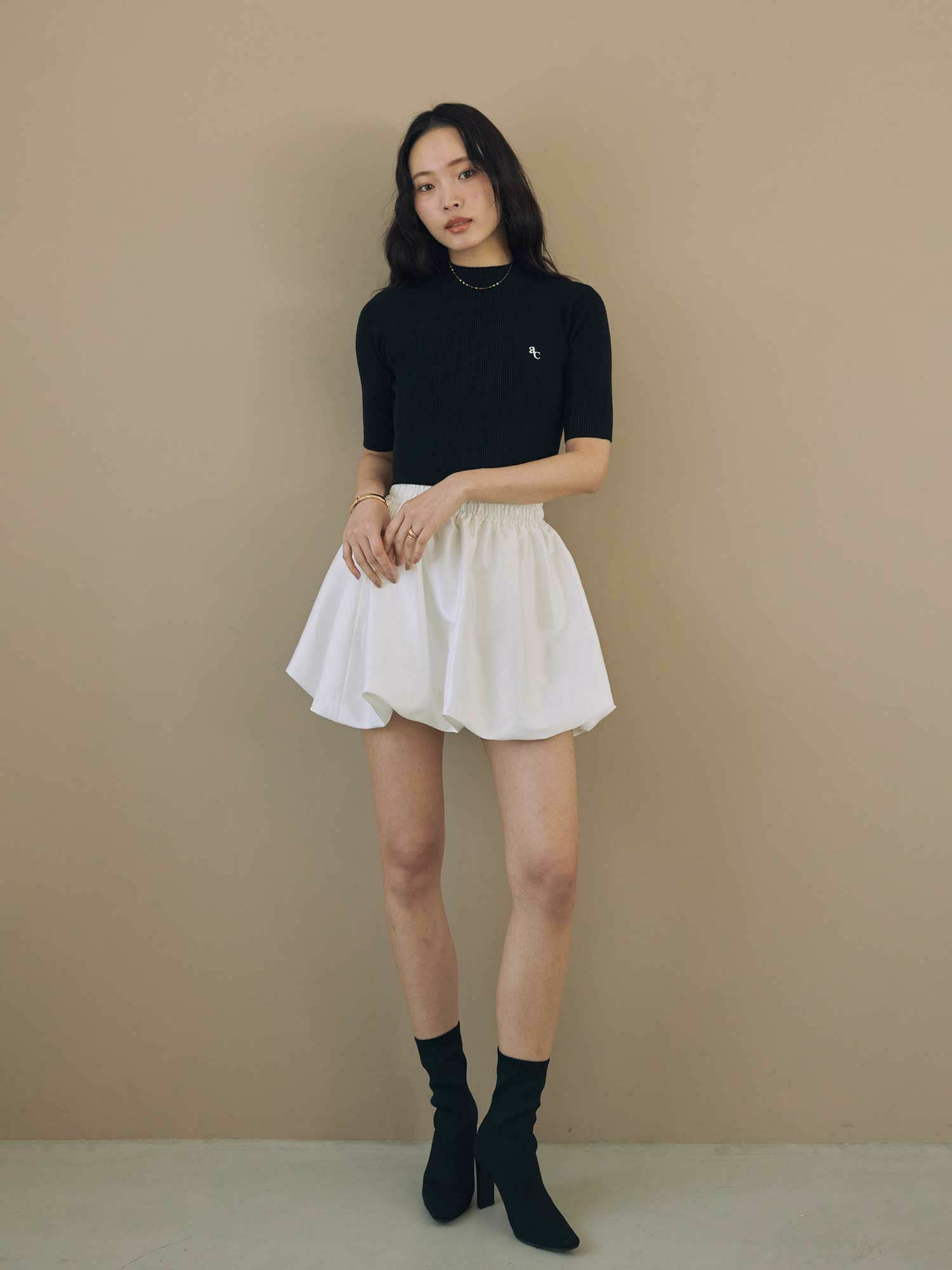 サテンバルーンミニスカート | ACYM ONLINE SHOP
